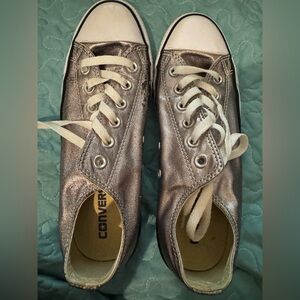 Converse Women's Shiny Silver Sneakers